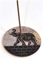 Black Stone Elephant Incense Burner